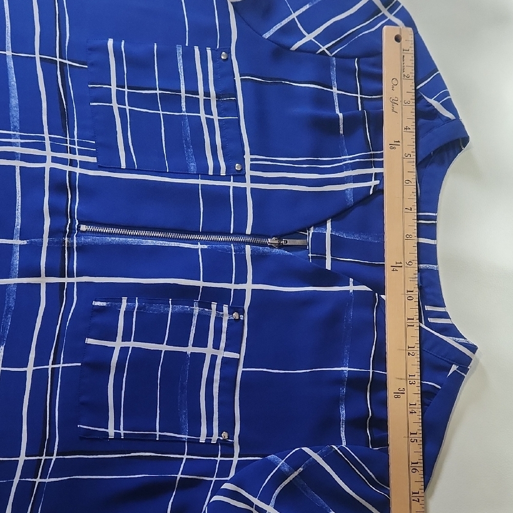 Apt. 9 Women's Blue and White Plaid Blouse - Picture 13 of 16
